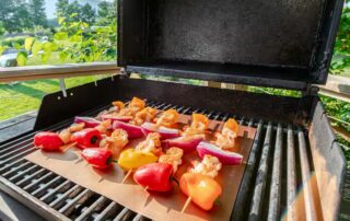 the Kitchen Deck grill at Sunset Farm Stay vacation rental in Crozet Virginia.