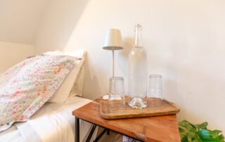 bedroom #4 at Sunset Farm Stay vacation rental in Crozet Virginia, bed and nightstand