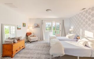 bedroom #2 set up as twin beds at Sunset Farm Stay vacation rental in Crozet Virginia