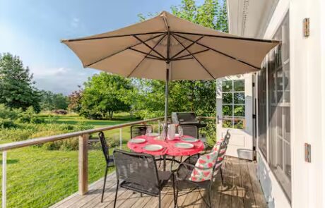 the Kitchen Deck at Sunset Farm Stay vacation rental in Crozet Virginia.