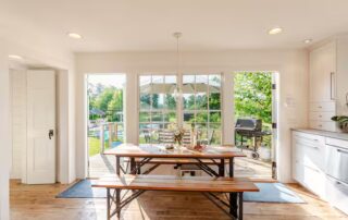 Sunlight drenched Kitchen at Sunset Farm Stay vacation rental in Crozet Virginia.
