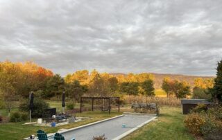 heated pool and 180-degree mountain views at Sunset Farm stay vacation rental in Crozet Virginia