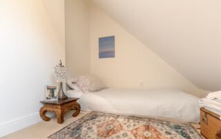 bedroom #4 at Sunset Farm Stay vacation rental in Crozet Virginia, bed and nightstand