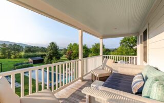bedroom #3 farm porch at Sunset Farm Stay vacation rental in Crozet Virginia