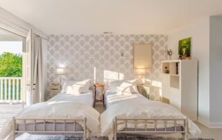 bedroom #2 set up with twin beds at Sunset Farm Stay vacation rental in Crozet Virginia