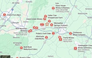 map of vineyards near Sunset Farm Stay vacation rental
